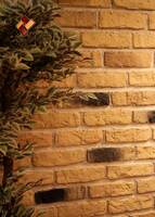 Интерьер кафе "Мамбочино" -  декоративный камень Античный кирпич 