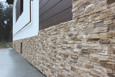 Installation of manufactured stone veneer over extruded polystyrene foam 